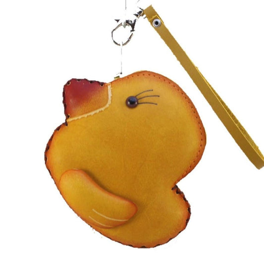 Genuine Handmade Leather Duck Wristlet / Coin Purse / Wallet/cartoon bag