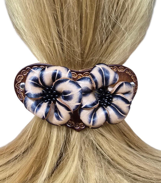 Genuine Handmade Leather Flower Hair Stick / Hair Clip - Hair Accessory,barrettes