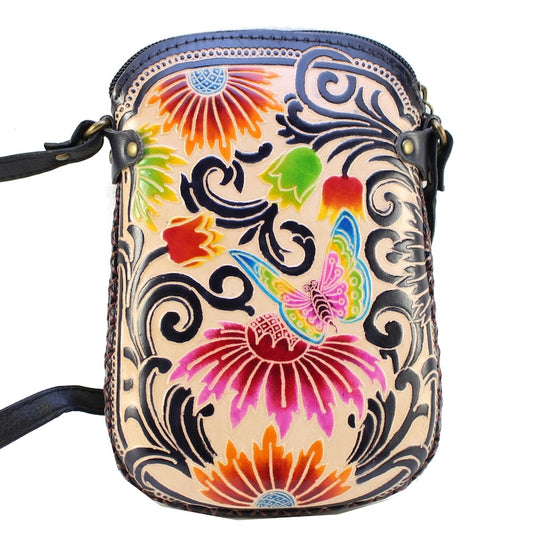 Genuine Handmade Leather Butterfly Purse / Crossbody/ Phone Bag, Shoulder Bag, Mini Bag, Animal-themed Bag, Cartoon Bag