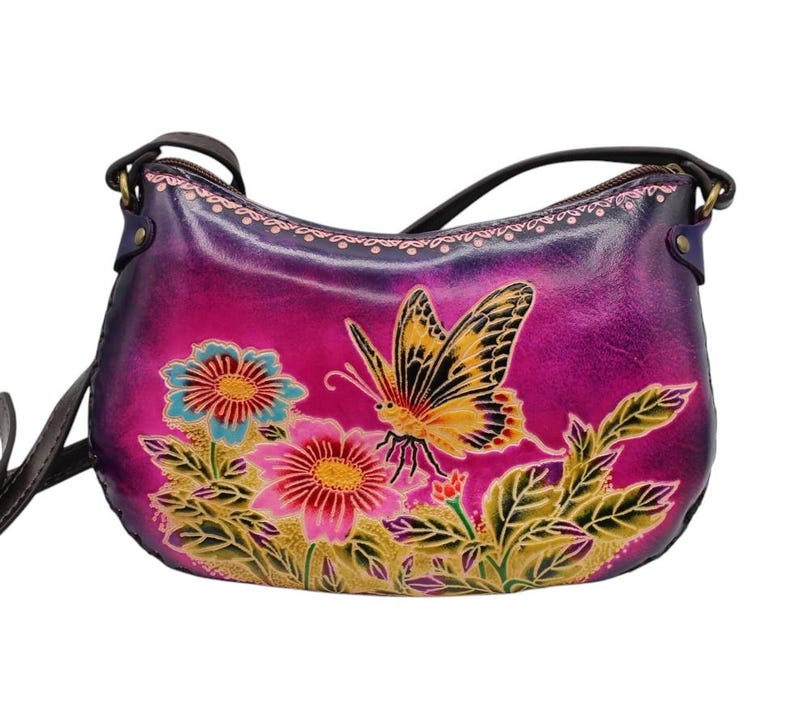 Genuine Handmade Leather Butterfly Purse / Crossbody/ Phone Bag, Shoulder Bag, Mini Bag, Animal-themed Bag