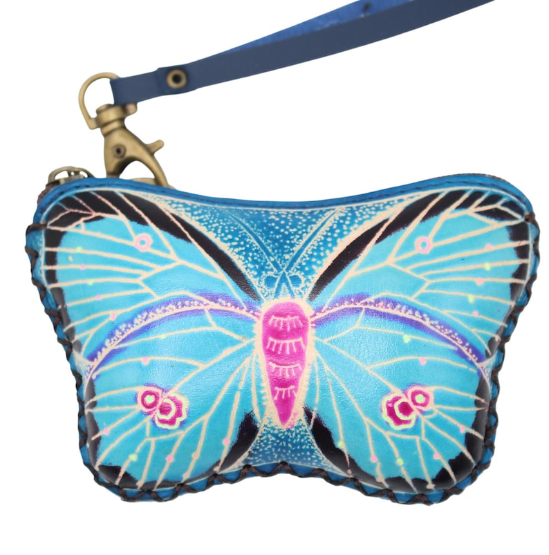 Handmade genuine leather butterfly coin purse / wallet / mini wallet, card holder / coin bag