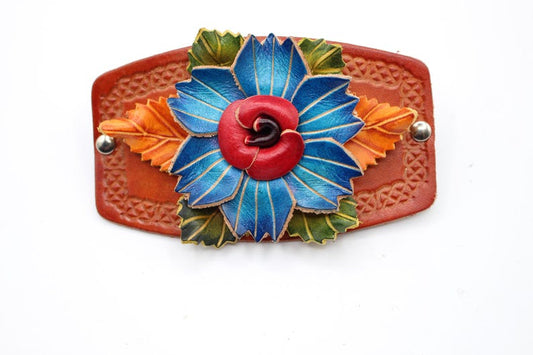 Handmade Leather Rose Hair Clip or Stick: Floral Hair Accessory