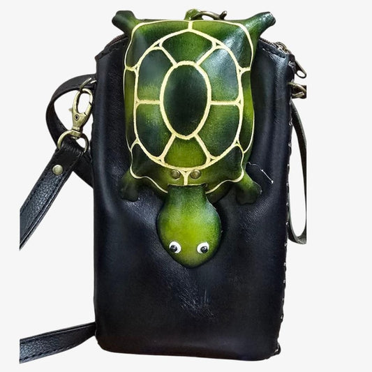 Genuine Handmade Leather Turtle Cell Phone Case