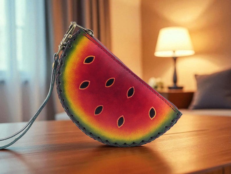Genuine Handmade Leather Watermelon Coin Purse
