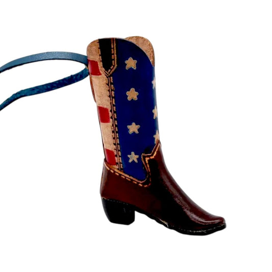 Genuine Handmade Leather Cowboy Boot Ornament