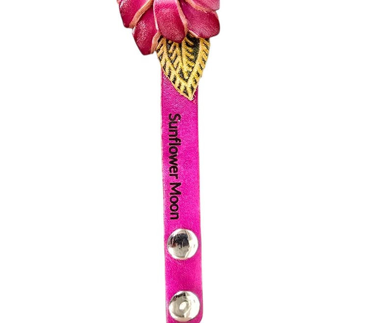 Genuine Handmade Leather Rose Bracelet Jewelry with personalize name drop Valentine's Day gift
