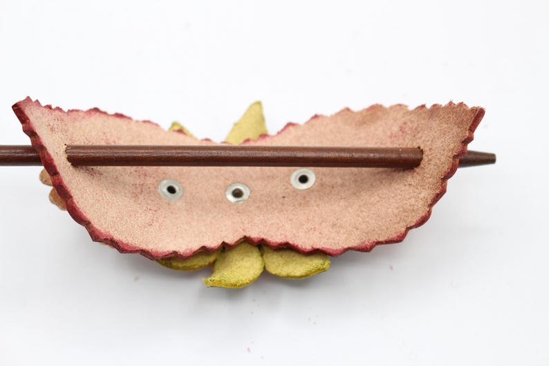 Genuine Handmade Leather Flower Hair Stick / Hair Clip - Hair Accessory,barrettes