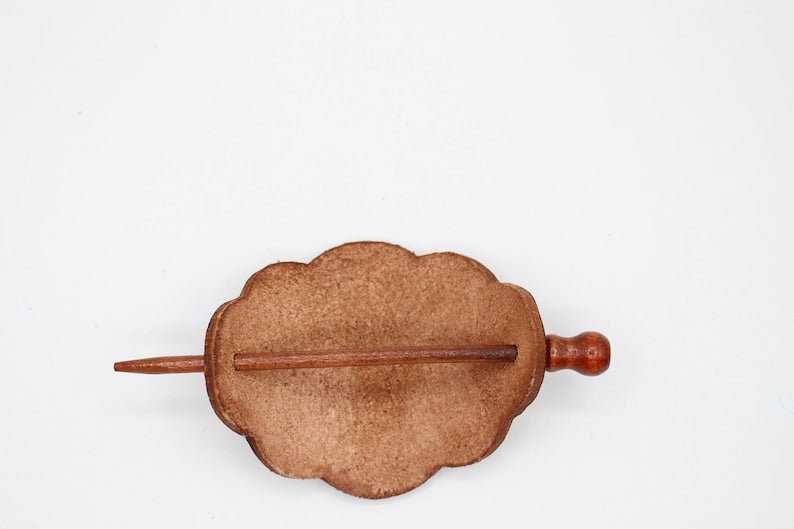 Handmade Leather Rose Hair Clip or Stick: Floral Hair Accessory