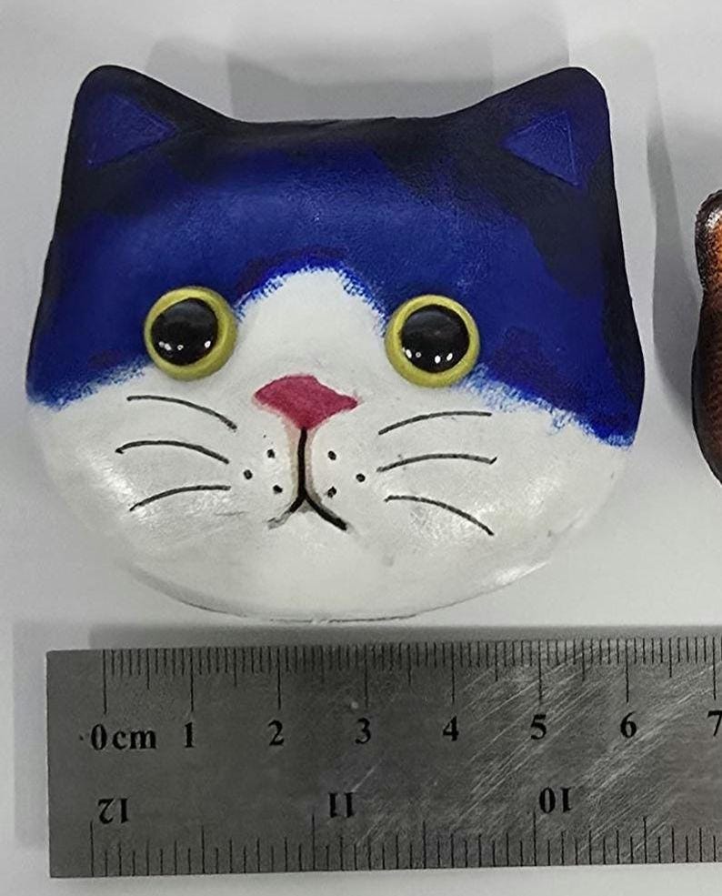 Handmade leather cat kitty magnets refrigerator 12 pcs per set birthday gifts
