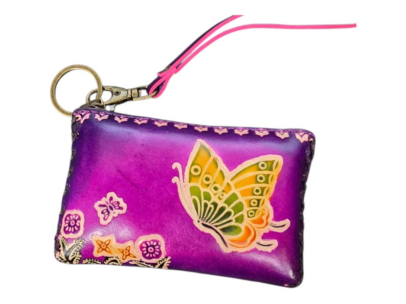 Handmade genuine leather butterfly coin purse / wallet / mini wallet, card holder / coin bag
