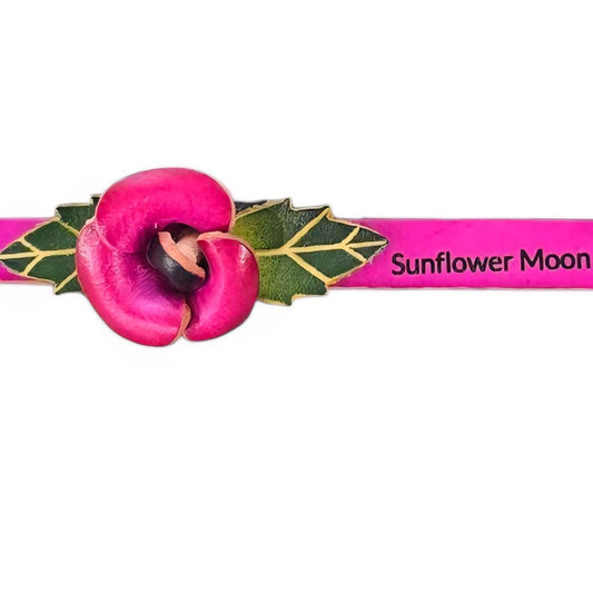 Genuine Handmade Leather Rose Bracelet Jewelry with personalize name drop Valentine's Day gift